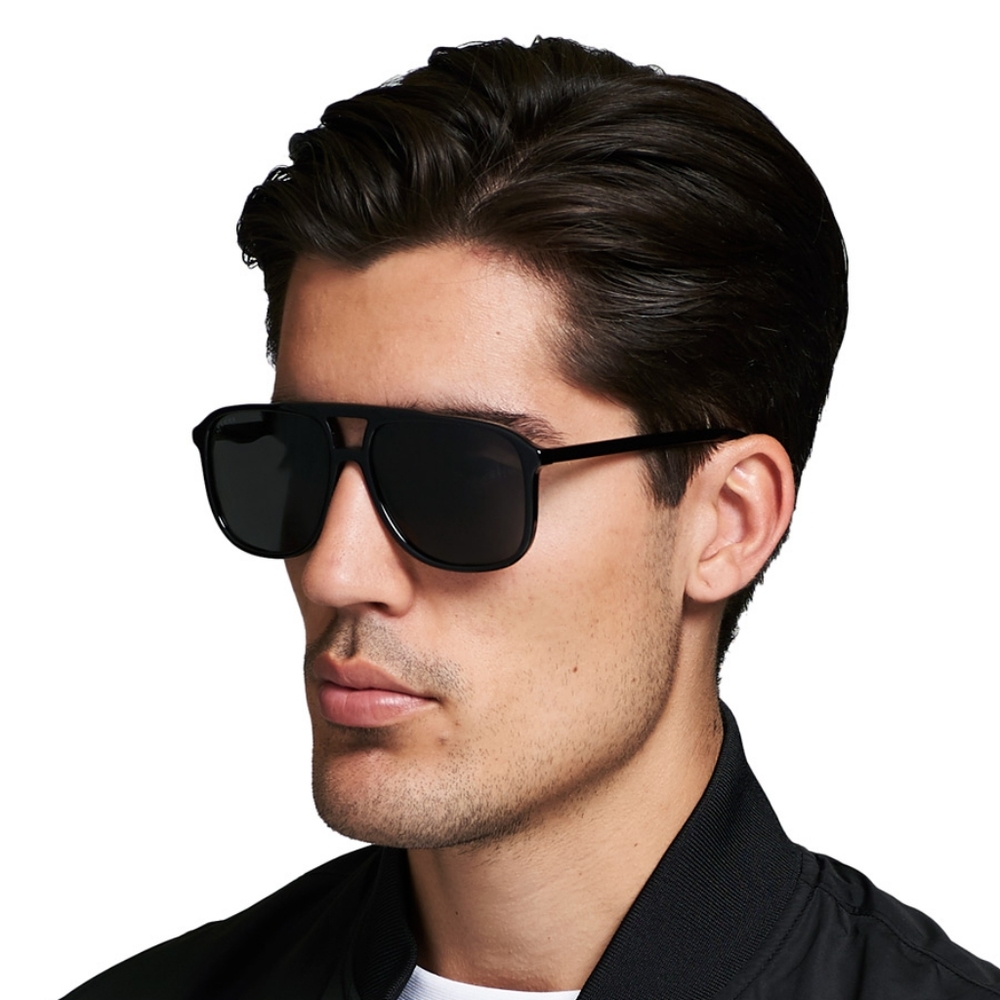 NEW GUCCI AVIATOR SUNGLASSES GG0262SA 001 BLACK GUCCI AVIATOR EYEWEAR - Picture 1 of 10